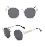 ZHM Retro Round Sunglasses - Polarized Driving Shades Vintage Transparent