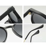 ZHM Runde Retro-Sonnenbrille - Polarisierte Fahrbrille Vintage Leopard