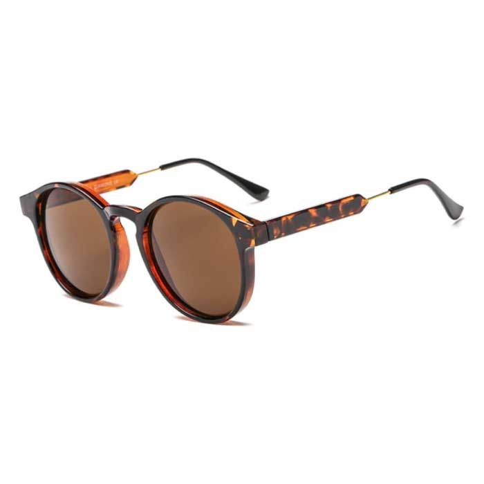 Lunettes de soleil rondes rétro - Polarized Driving Shades Vintage Leopard