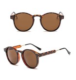 ZHM Lunettes de soleil rondes rétro - Polarized Driving Shades Vintage Leopard