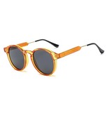 ZHM Okrągłe okulary przeciwsłoneczne w stylu retro - spolaryzowane okulary do jazdy w stylu vintage, pomarańczowe