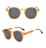 ZHM Okrągłe okulary przeciwsłoneczne w stylu retro - spolaryzowane okulary do jazdy w stylu vintage, pomarańczowe