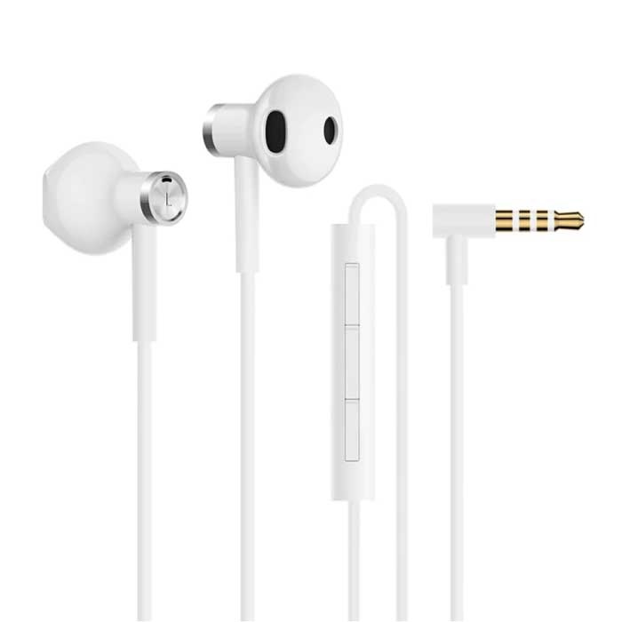 3,5-mm-AUX-Ohrhörer mit Mikrofon und Bedienelementen – Ohrhörer Kabelgebundene Ohrhörer Ohrhörer Weiß