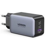 UGREEN Cargador de enchufe de 65 W - GaN / Quick Charge 4.0 / PD Cargador USB Cargador de pared Adaptador de cargador de enchufe