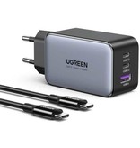 UGREEN 65W Stekkerlader met 100W Oplaadkabel - GaN / Quick Charge 4.0 / PD USB Oplader Muur Lader Stekkerlader Adapter