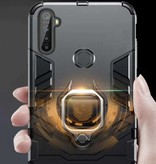 Keysion Oppo Realme 3 Hoesje  - Magnetisch Shockproof Case Cover + Kickstand Zwart