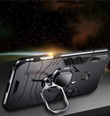 Keysion Oppo Realme 5 Pro Hoesje  - Magnetisch Shockproof Case Cover + Kickstand Zwart