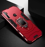 Keysion Oppo Realme 5 Hoesje  - Magnetisch Shockproof Case Cover + Kickstand Rood