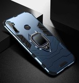 Keysion Oppo Realme 5 Pro Hoesje  - Magnetisch Shockproof Case Cover + Kickstand Blauw