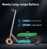iScooter Patinete eléctrico plegable I9 Pro - Off-Road Smart E Step con aplicación - 350W - 25 km/h - Ruedas de 8,5 pulgadas - Negro