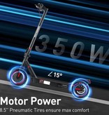 iScooter Patinete eléctrico plegable I9 Pro - Off-Road Smart E Step con aplicación - 350W - 25 km/h - Ruedas de 8,5 pulgadas - Negro