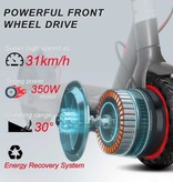 Aovopro Scooter elettrico pieghevole - Smart E Step ultraleggero fuoristrada con app - 350 W - 30 km/h - Ruote da 8,5 pollici - Nero