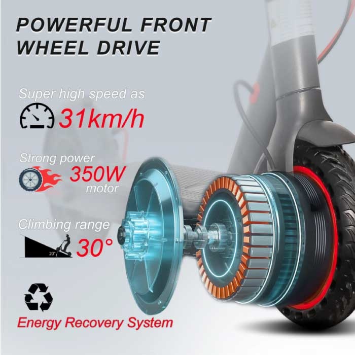 Trottinette Électrique Pliable - Off-Road Smart E Step Ultralight avec App  - 350W - 30 km/h - Roues 8,5 pouces - Noir