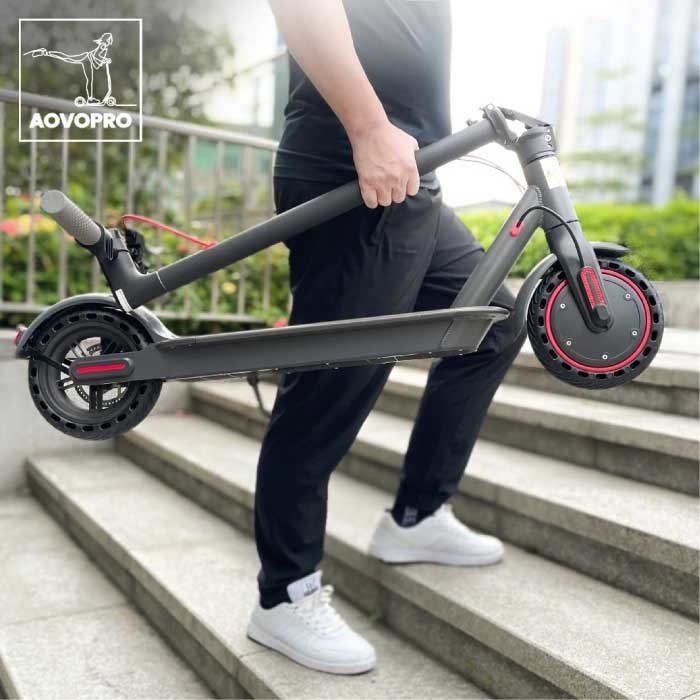 Aovopro Foldable Electric Scooter - Off-Road Smart E Step Ultralight with App - 350W - 30 km/h - 8.5 inch Wheels - Black
