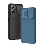 Nillkin Coque Xiaomi Poco X4 GT (5G) CamShield avec Glissière d'Appareil Photo - Housse Antichoc Bleu