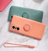 Balsam Etui Xiaomi Mi 10T Pro z podstawką pierścieniową i magnesem — odporne na wstrząsy etui ciemnozielone