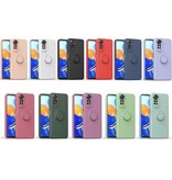 Balsam Xiaomi Mi 12 Pro Hoesje met Ring Kickstand en Magneet - Schokbestendig Cover Case Donkergroen