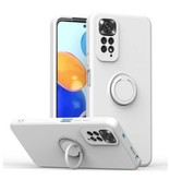 Balsam Xiaomi Poco X3 Pro Hoesje met Ring Kickstand en Magneet - Schokbestendig Cover Case Wit