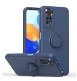 Balsam Xiaomi Mi 12 Hoesje met Ring Kickstand en Magneet - Schokbestendig Cover Case Blauw