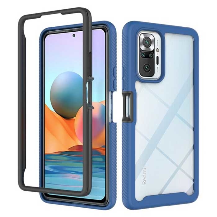 Stuff Certified® Xiaomi Redmi Note 9 (5G) Bumper Case with Frame - Anti-Shock Case Cover Bleu