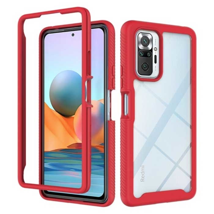 Custodia protettiva per Xiaomi Redmi Note 9 (5G) con cornice - Custodia antiurto rossa