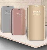 Eurynome Oppo Find X2 Pro Smart Mirror Flip Case Funda rosa