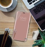 Eurynome Etui z klapką Smart Mirror Oppo A54 (5G) Różowe