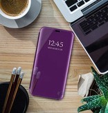 Eurynome Oppo A74 (4G) Smart Mirror Flip Case Funda Púrpura
