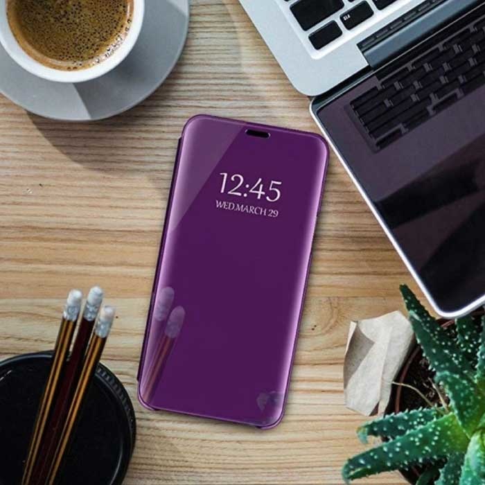 Oppo Realme C3 Smart Mirror Flip Case Cover Case Purple