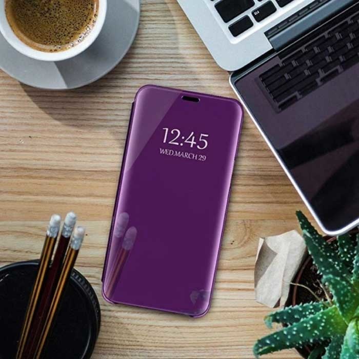 Oppo Realme 8 Smart Mirror Flip Case Cover Case Purple