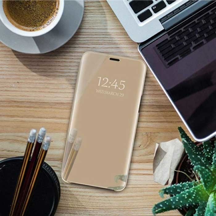 Eurynome Oppo Realme C3 Smart Spiegel Flip Case Cover Hoesje Goud