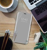 Eurynome Oppo A72 (5G) Smart Mirror Flip Case Hülle Silber