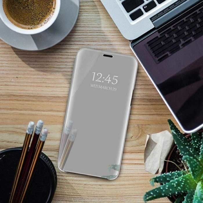 Eurynome Oppo Realme 5 Smart Spiegel Flip Case Cover Hoesje Zilver