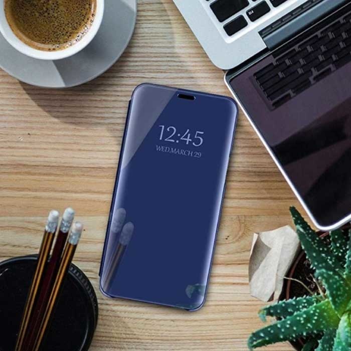 Oppo Reno 4 Smart Mirror Flip Case Hülle Blau