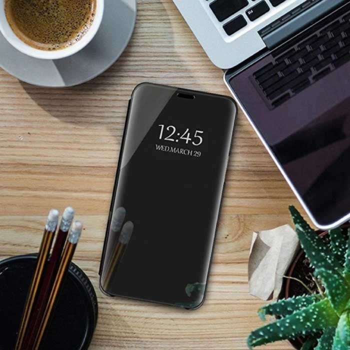 Oppo Reno 4 Lite Smart Mirror Flip Case Cover Case Noir