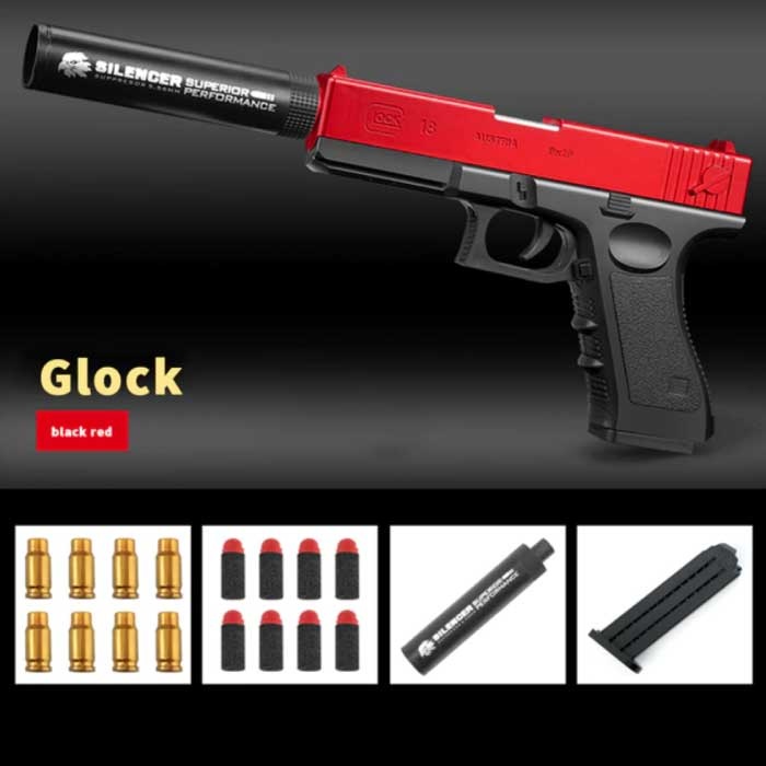 Blaster avec éjection d'obus - Glock Model Toy Pistolet Pistolet Rouge