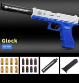 SANMERSEN Blaster z wyrzutnikiem łusek - Glock Model Toy Pistolet Pistolet Niebieski
