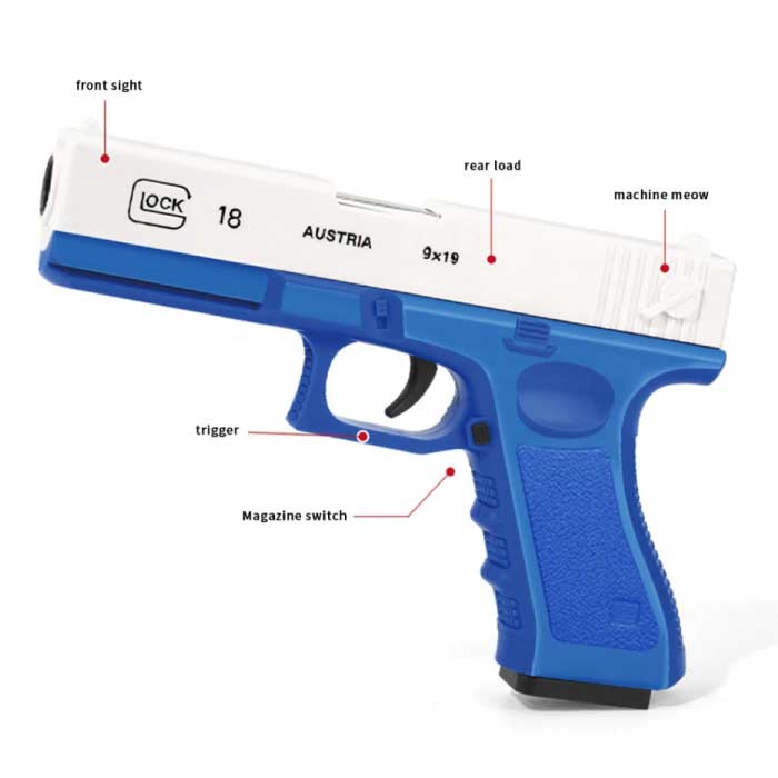 Blaster con espulsione di proiettili - Pistola giocattolo modello Glock Pink
