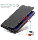 Forwenw iPhone 14 Flip Case Wallet - Etui portefeuille en cuir Noir