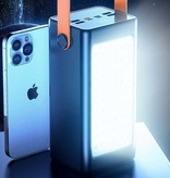 Stuff Certified® Power Bank da 100.000 mAh con 4 porte - Torcia integrata da 66 W - Caricabatteria esterno di emergenza nero