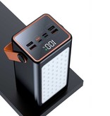 Stuff Certified® 100.000 mAh Power Bank mit 4 Anschlüssen - 66 W eingebaute Taschenlampe - Externes Notfall-Akkuladegerät Ladegerät Schwarz