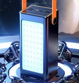 Stuff Certified® Power Bank da 100.000 mAh con 4 porte - Torcia integrata da 66 W - Caricabatteria esterno di emergenza nero