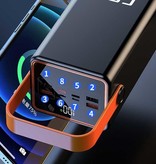 Stuff Certified® Powerbank 100 000 mAh z 4 portami - Wbudowana latarka 66 W - Zewnętrzna ładowarka awaryjna Ładowarka Biała
