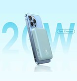 Baseus 10,000 mAh Mini banco magnético Qi Power para teléfonos móviles - 20 W PD cargador batería inalámbrica batería azul
