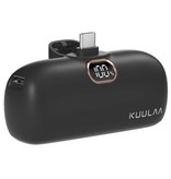 Kuulaa Mini Powerbank de 5000 mAh para USB-C - Cargador de batería de emergencia externo QC / PD negro