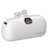 Kuulaa 5000mAh Mini Powerbank pour USB-C - Chargeur de batterie d'urgence externe QC / PD Blanc