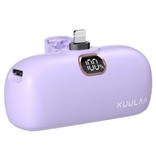 Kuulaa 5000 mAh Mini-Powerbank für iPhone Lightning - QC / PD Externes Notfall-Akku-Ladegerät Lila