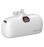Kuulaa 5000mAh Mini Powerbank pour iPhone Lightning - Chargeur de batterie de secours externe QC / PD Blanc