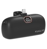 Kuulaa 5000mAh Mini Powerbank voor iPhone Lightning - QC / PD Externe Noodaccu Batterij Oplader Zwart