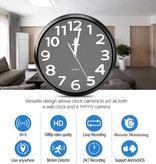 Twister Reloj G10 con cámara de 1080p y WiFi - Inalámbrico Smart Home Security Visión nocturna Detección de movimiento Negro